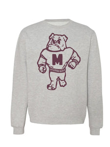 Vintage M Bulldog Sweatshirt in Athletic Grey