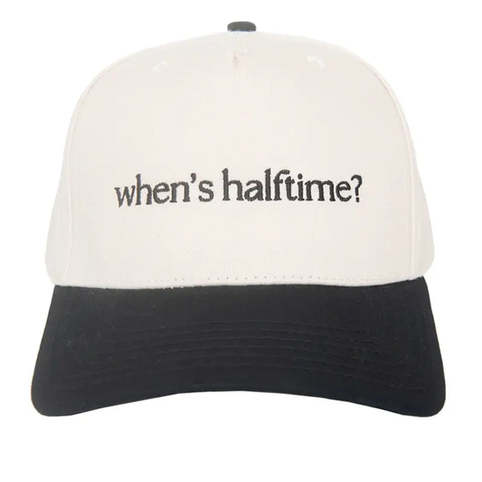 When's Halftime Two-Toned Vintage Hat in Black/Tan