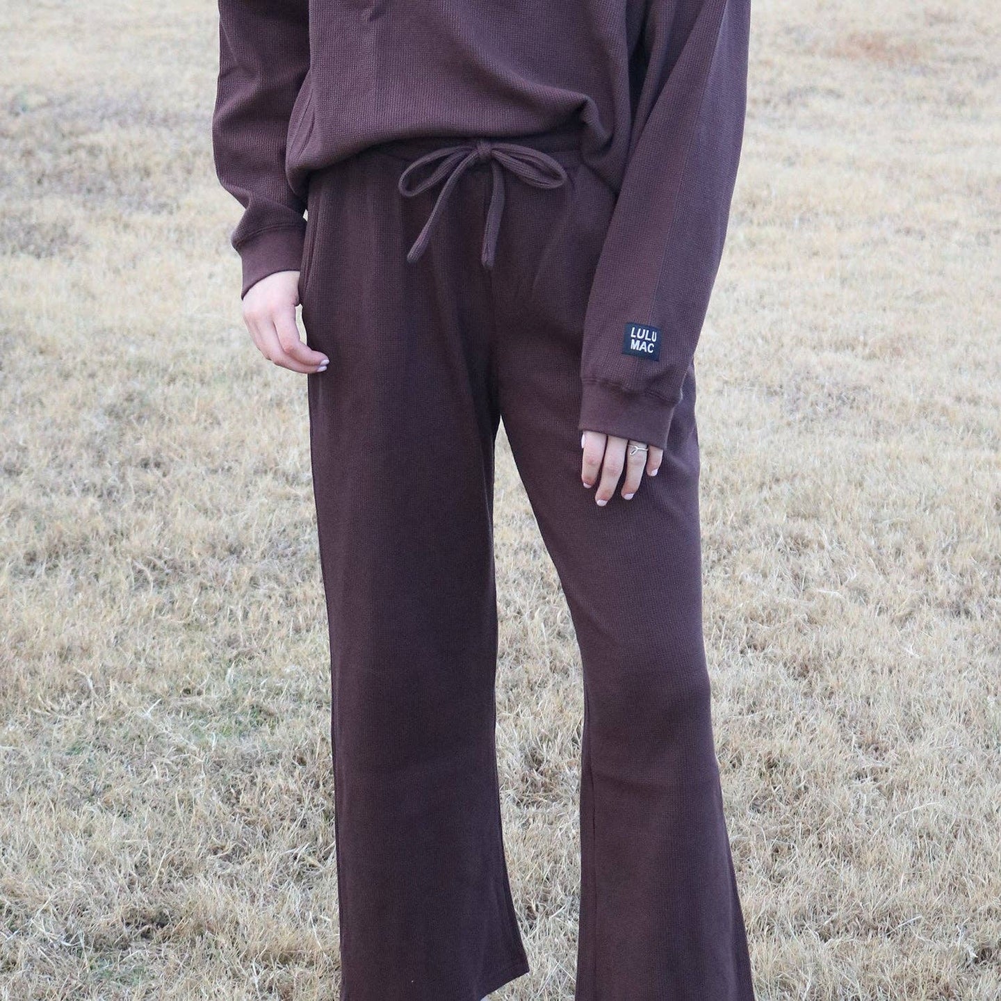 Lulu Mac Waffle Pants in Brown