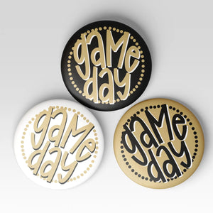 Polka Dots Gold Game Day Button