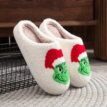 Load image into Gallery viewer, Feeling Grinchy Fuzzy Slippers