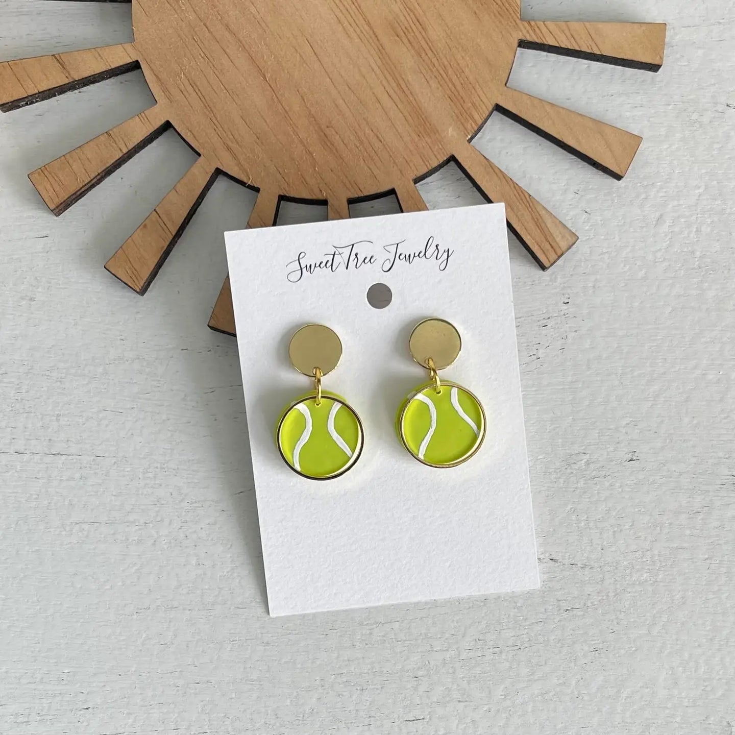 Tennis Gold Stud Clay Earrings