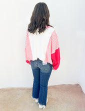 Load image into Gallery viewer, You&#39;re Misunderstood Terry Stripe Pullover in Pink