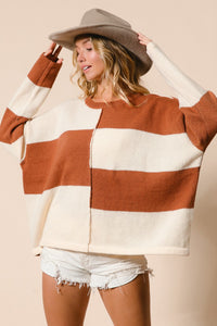 Simple Pleasures Color Block Knit Sweater