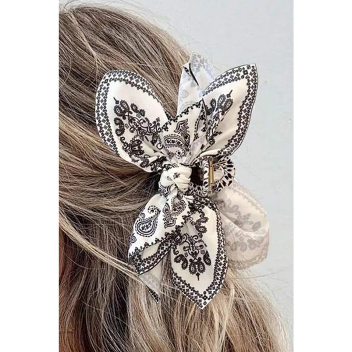 One Too Many Paisley Floral Print Bow Knot Hair Clip