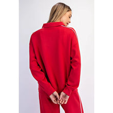 Load image into Gallery viewer, Hurry Up Modal Scuba Double Piping Polo Top in True Red