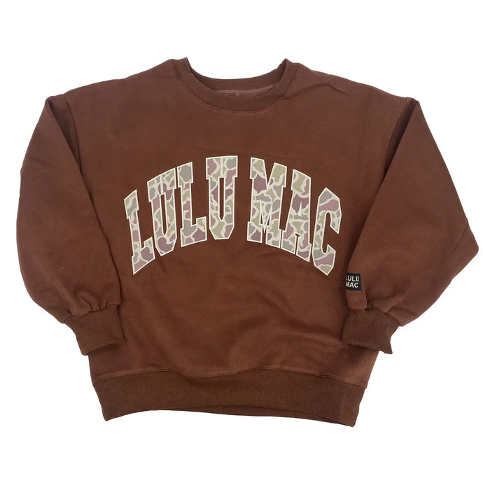 Lulu Mac Logo Sweatshirt in Brown/Camo