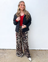 Load image into Gallery viewer, Let&#39;s Get Going Leopard Straight Pants With Red Stripes