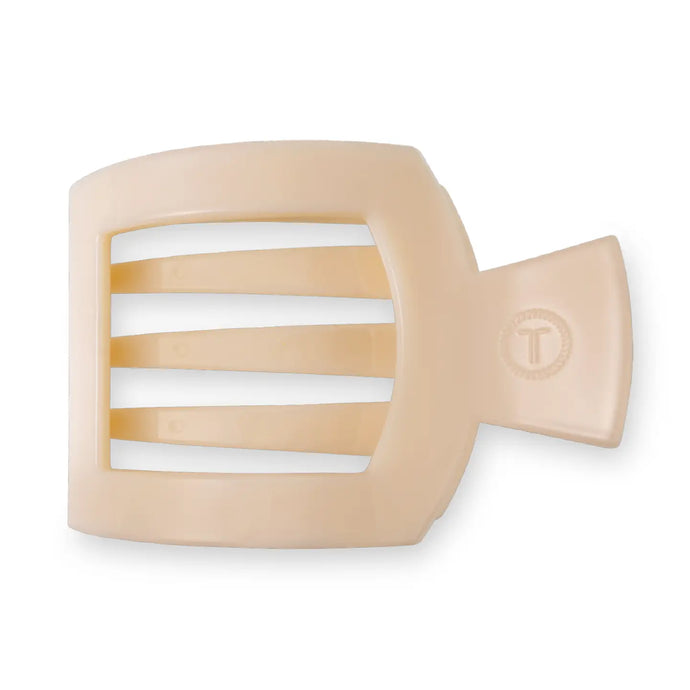 Teleties Small Flat Square Clip Almond Beige