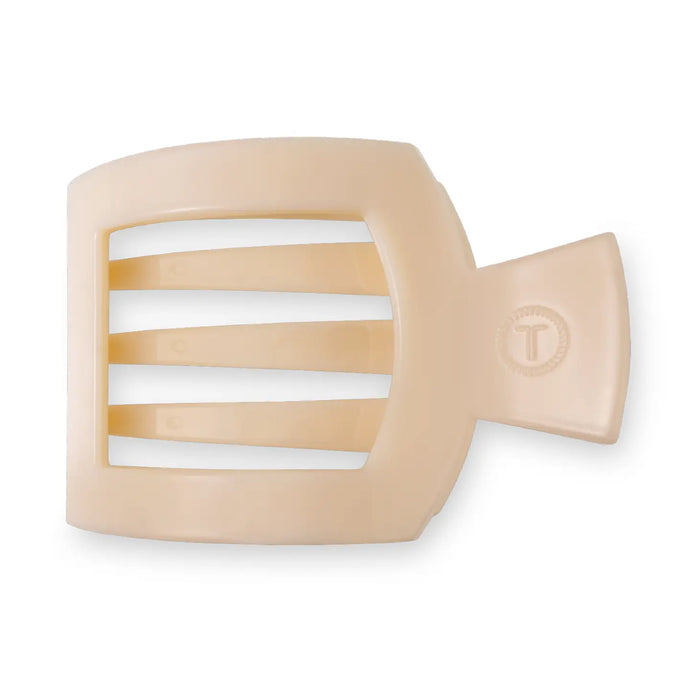 Teleties Medium Flat Square Clip Almond Beige