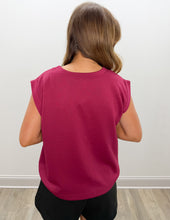 Load image into Gallery viewer, Caught Up In This Moment Scuba Sleeveless Top in Cabernet
