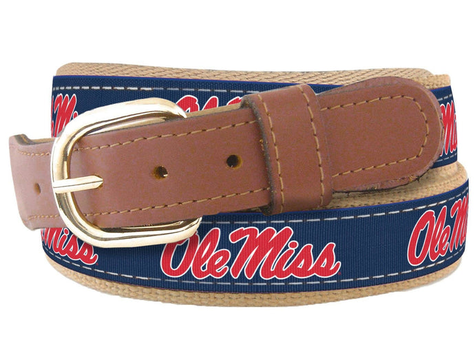 Ole Miss Men's Collegiate Woven Ribbon Belt