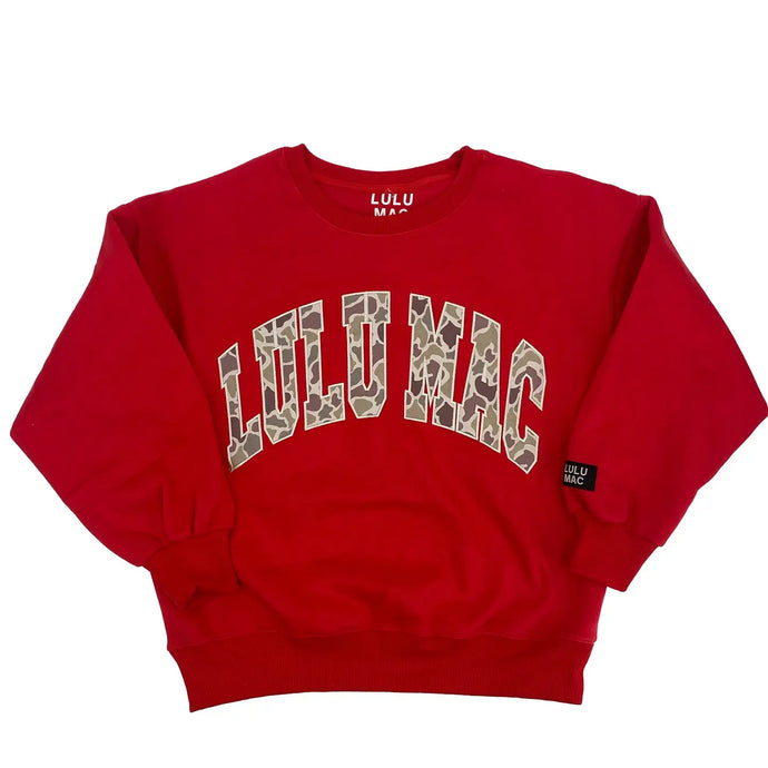 Lulu Mac Logo Sweatshirt in Red/Camo