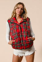 Load image into Gallery viewer, Christmas Wishes Vintage Plaid Quilted Vest