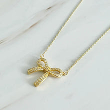 Load image into Gallery viewer, Simply Shine Gold Bow Necklace