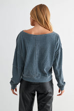 Load image into Gallery viewer, In The World Waffle Knit Boatneck Pullover