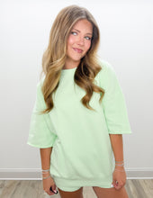 Load image into Gallery viewer, Lulu Mac SS Terry Cloth Top in Mint