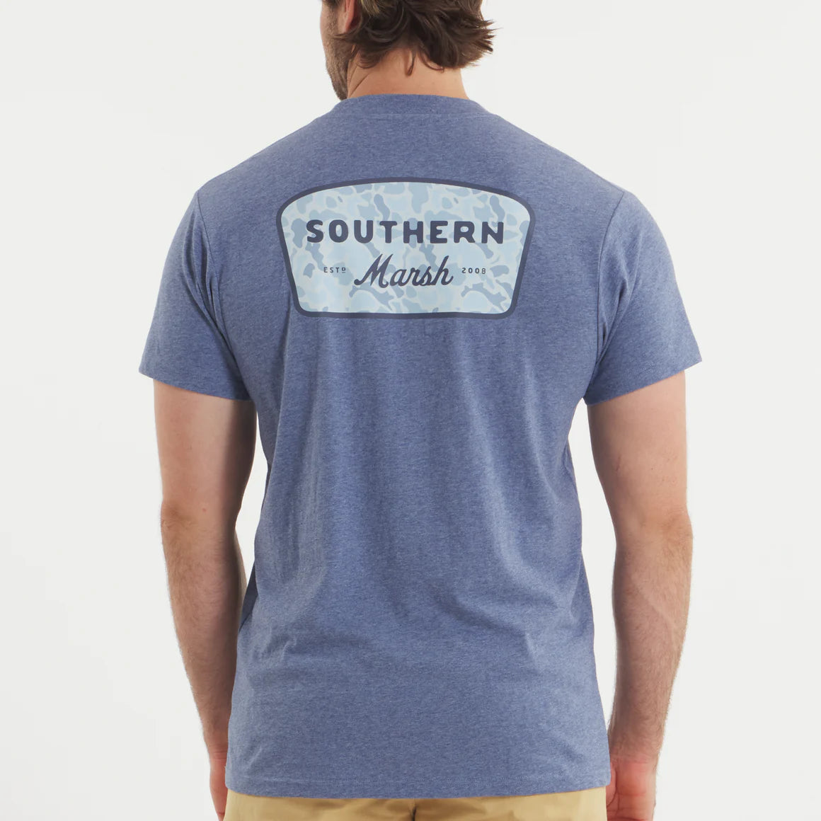 Southern Marsh Branding Retro Camo Tee in Washed Slate