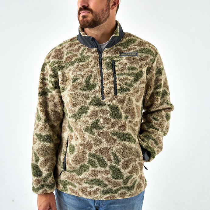 Burlebo Sherpa Quarter Zip Pullover in Alpine Camo