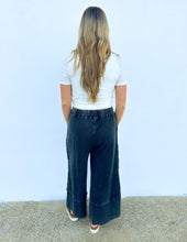 Load image into Gallery viewer, Cute &amp; Comfy Terry Knit Palazzo Pants in Black