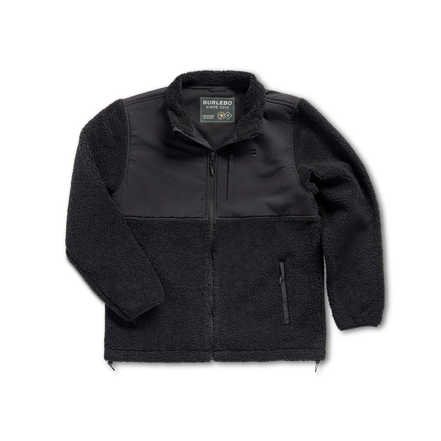 Burlebo Sherpa Full Zip Jacket in Black