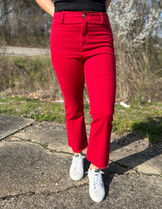 Make Me Obsessed High Rise Pants Red