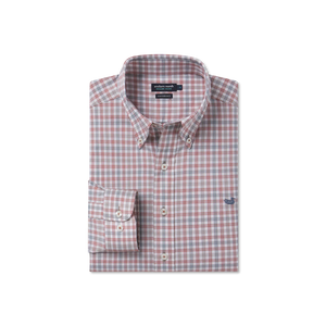 Southern Marsh Odessa Performance Dress Shirt Burnt Orange & Burnt Taupe