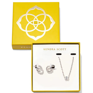 Kendra Scott Silver Cailin Gift Set in White Crystal