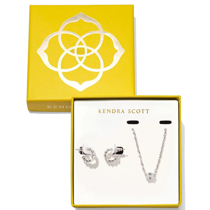 Kendra Scott Silver Cailin Gift Set in White Crystal