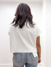 Load image into Gallery viewer, The Way I Feel Mock Neck SS Boxy Sweater Top in Ivory