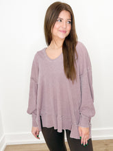 Load image into Gallery viewer, Don't Really Care Waffle Knit Oversized LS Top in Rose Taupe