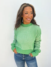 Load image into Gallery viewer, Can&#39;t Leave Here Lonely Two Tone Sweater in Green