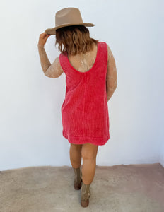 Holiday Feelings Corduroy Sleeveless Mini Dress