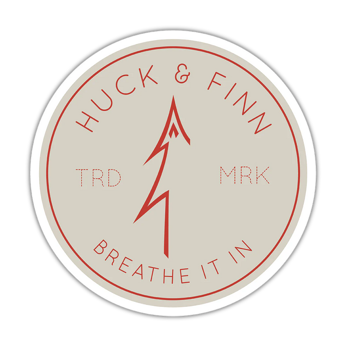 Huck & Finn Breathe It In Tan Sticker