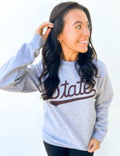 Load image into Gallery viewer, State Script Sweatshirt in Heather Grey