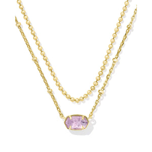 Kendra Scott Gold Multi Strand Necklace in Amethyst