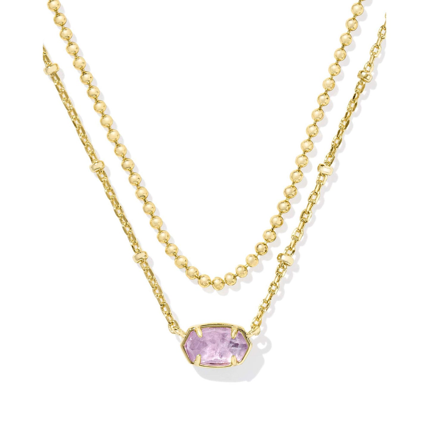 Kendra Scott Gold Multi Strand Necklace in Amethyst