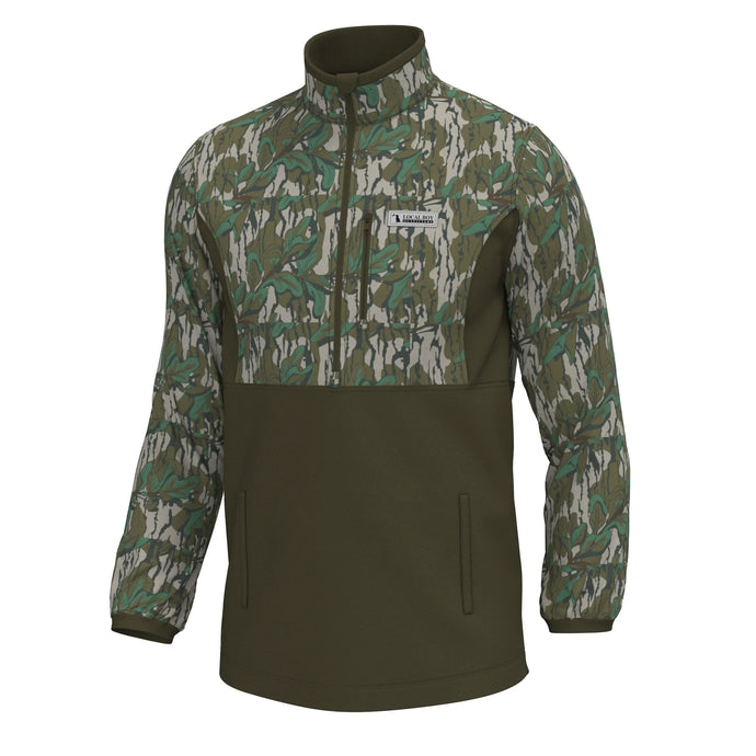 Local Boy Fielder Quarter Zip Pullover in Green Leaf