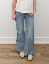 Load image into Gallery viewer, Let The Past Be Wide Leg Flare Jeans With Side Braid
