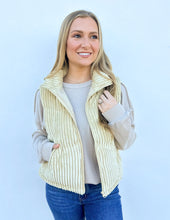 Load image into Gallery viewer, Our Best Bet Padded Corduroy Puffer Vest in Cream