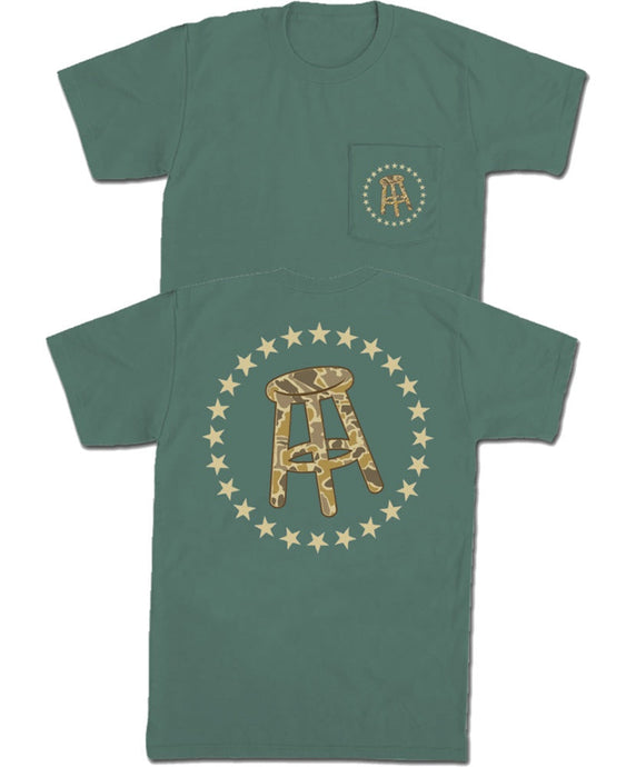 Barstool Sports Stool & Stars SS Pocket Tee in Light Green
