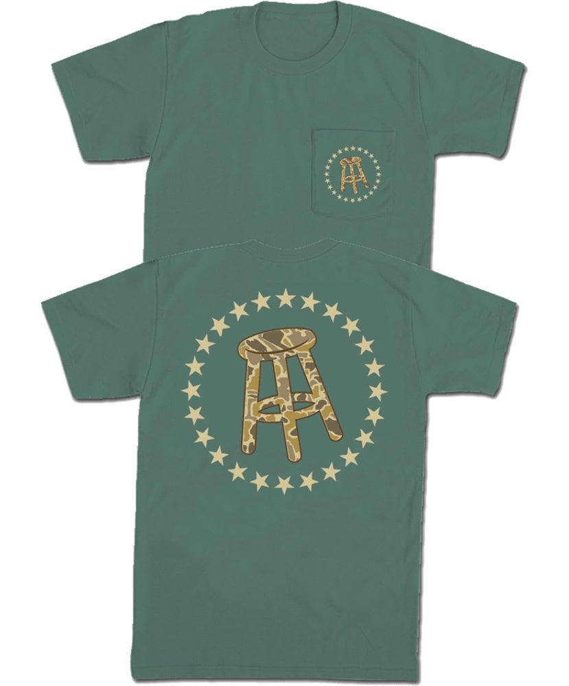 Barstool Sports Stool & Stars SS Pocket Tee in Light Green