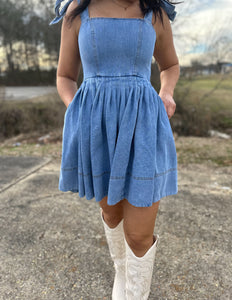 Halfway To Your Heart Denim Mini Dress