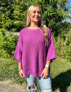 Hopeless Romantic Chunky Oversized Sweater Orchid