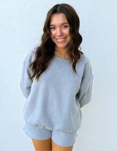 Load image into Gallery viewer, You Know Me Boat Neck Sweatshirt &amp; Shorts Set in H Grey