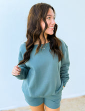 Load image into Gallery viewer, You Know Me Boat Neck Sweatshirt &amp; Shorts Set in Ash Jade