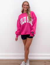 Load image into Gallery viewer, Lulu Mac Logo Sweatshirt in Hot Pink/White