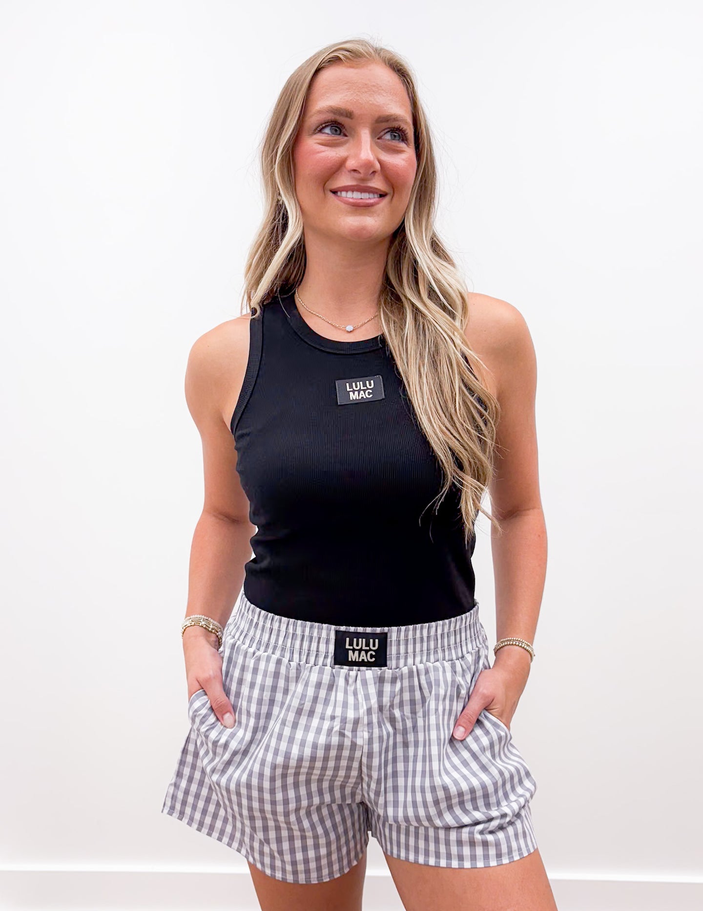 Lulu Mac DD Solid Black Tank Tops