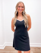 Load image into Gallery viewer, I&#39;m Watching You Tennis Romper Dress in Black/White