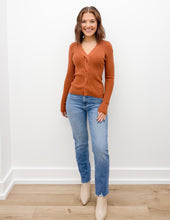 Load image into Gallery viewer, Full Heart Front Twist Collard Sweater Knit Top